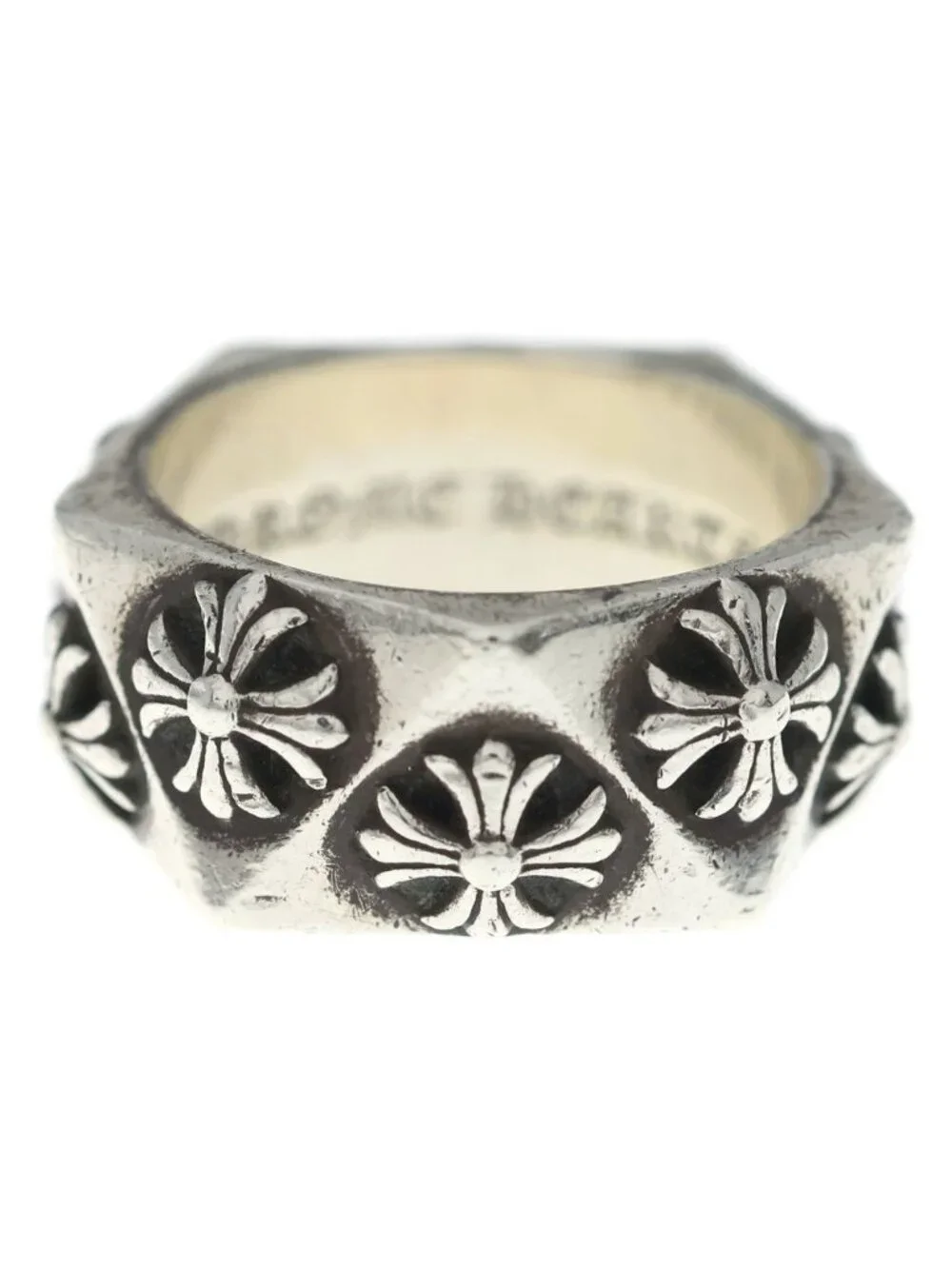 Chrome Hearts Pentagon CH Plus Ring Silver
